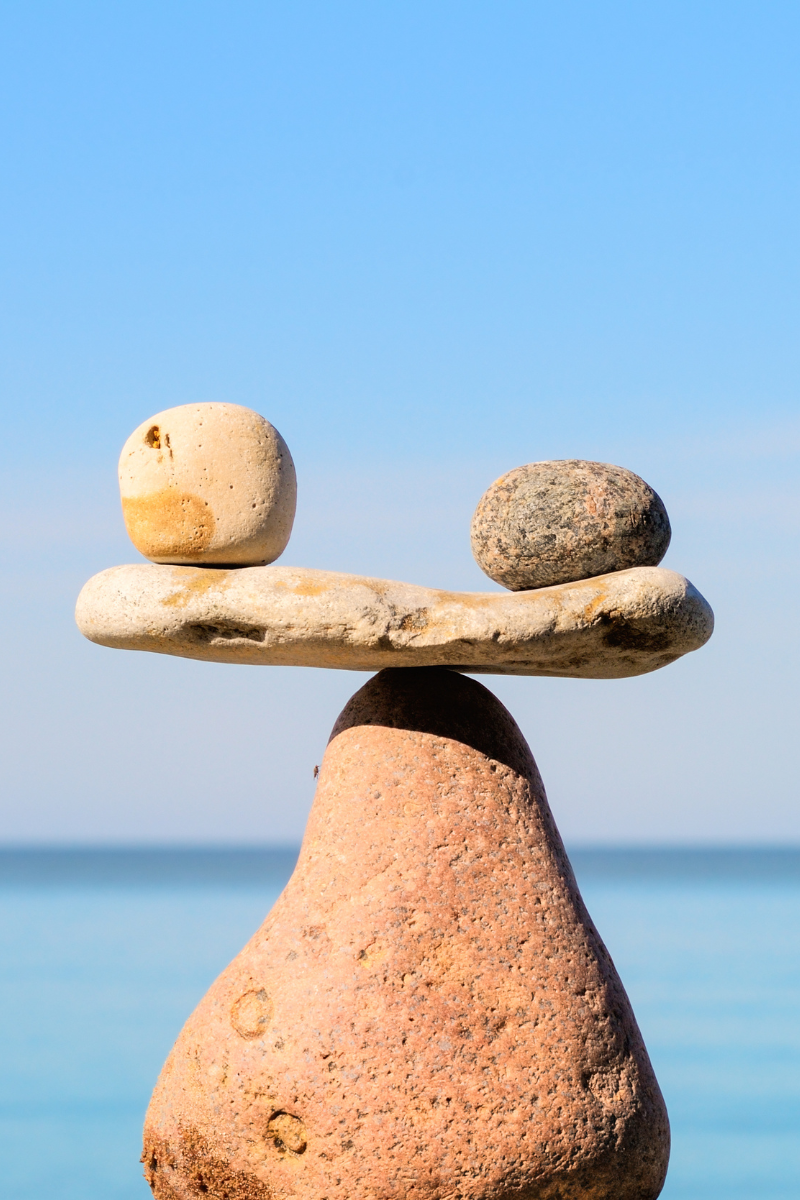 A balancing scale of rocks